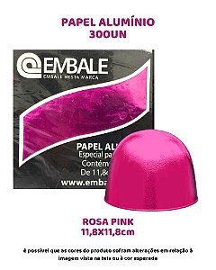 PAPEL ALUMINIO 11,8X11,8cm PARA TRUFAS E BOMBONS C/300UN - ROSA PINK