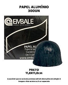 PAPEL ALUMINIO 11,8X11,8cm PARA TRUFAS E BOMBONS C/300UN - PRETO