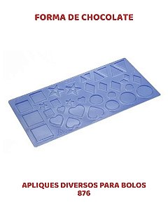 FORMA DE CHOCOLATE TRÊS PARTES - APLIQUE DIVERSOS PARA BOLOS 876