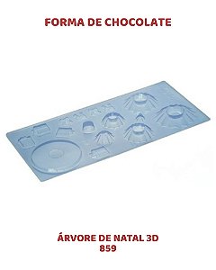 FORMA DE CHOCOLATE TRÊS PARTES - ÁRVORE DE NATAL 3D 859