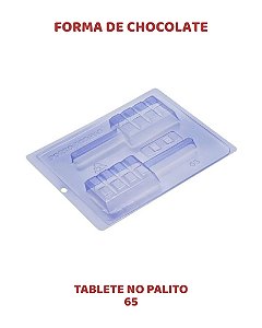 FORMA DE CHOCOLATE TRÊS PARTES - TABLETE NO PALITO 65