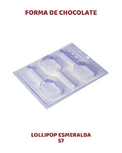 FORMA DE CHOCOLATE TRÊS PARTES - LOLLIPOP ESMERALDA 57