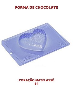 FORMA PARA CHOCOLATE TRÊS PARTES - CORAÇÃO MATELASSÊ 84