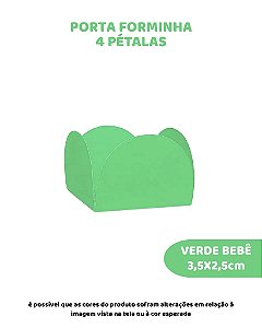 PORTA FORMINHA 4 PETÁLAS C/50UN - VERDE BEBÊ - FUNFESTAS