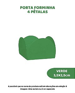 PORTA FORMINHA 4 PETÁLAS C/50UN - VERDE - FUNFESTAS