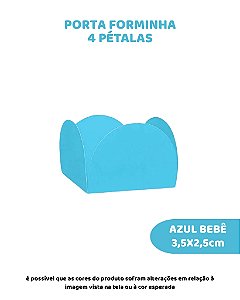 PORTA FORMINHA 4 PETÁLAS C/50UN - AZUL BEBÊ - FUNFESTAS