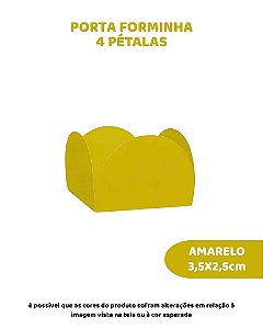 PORTA FORMINHA 4 PETÁLAS C/50UN - AMARELO - FUNFESTAS