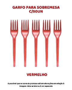 GARFO PARA SOBREMESA C/50UN - VERMELHO - BELLO FESTAS