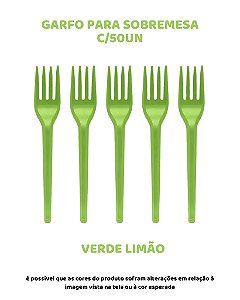 GARFO PARA SOBREMESA C/50UN - VERDE LIMÃO - BELLO FESTAS