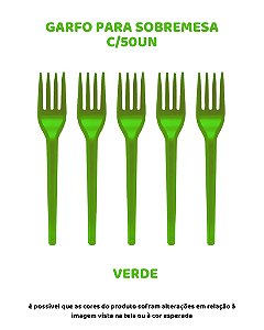 GARFO PARA SOBREMESA C/50UN - VERDE - BELLO FESTAS