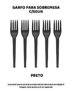 GARFO PARA SOBREMESA C/50UN - PRETO - BELLO FESTAS
