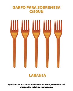GARFO PARA SOBREMESA C/50UN - LARANJA - BELLO FESTAS