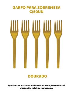 GARFO PARA SOBREMESA C/50UN - DOURADO - BELLO FESTAS