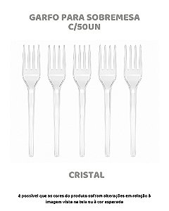 GARFO PARA SOBREMESA C/50UN - CRISTAL - BELLO FESTAS
