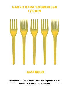 GARFO PARA SOBREMESA C/50UN - AMARELO - BELLO FESTAS