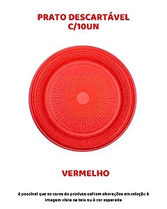 PRATO DESCARTÁVEL C/10UN - VERMELHO - TRIK TRIK