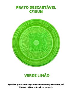 PRATO DESCARTÁVEL C/10UN - VERDE LIMÃO - TRIK TRIK