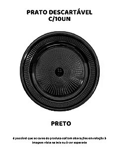 PRATO DESCARTÁVEL C/10UN - PRETO - TRIK TRIK