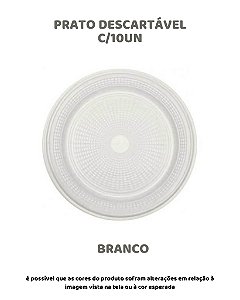 PRATO DESCARTÁVEL C/10UN - BRANCO - TRIK TRIK