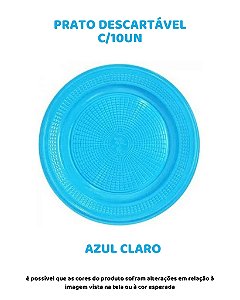 PRATO DESCARTÁVEL C/10UN - AZUL CLARO - TRIK TRIK