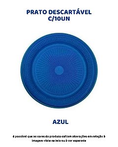 PRATO DESCARTÁVEL C/10UN - AZUL - TRIK TRIK