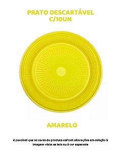 PRATO DESCARTÁVEL C/10UN - AMARELO - TRIK TRIK