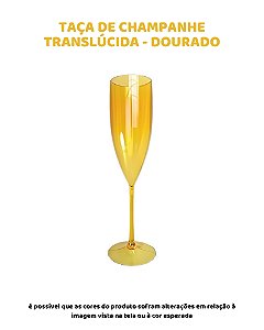 TAÇA CHAMPANHE TRANSLÚCIDA - DOURADA