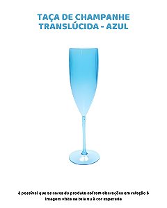 TAÇA CHAMPANHE TRANSLÚCIDA - AZUL