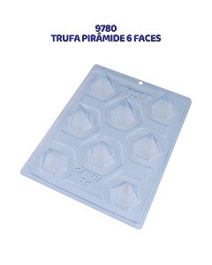 FORMA DE ACETATO 3 PARTES - TRUFA PIRÂMIDE 6 FACES (9780) - BWB