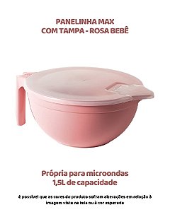 PANELINHA MAX 1,5L COM TAMPA - ROSA BEBÊ - BLUESTAR