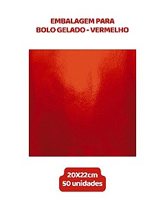 EMBALAGEM PARA BOLO GELADO 20X22cm VERMELHO - CROMUS