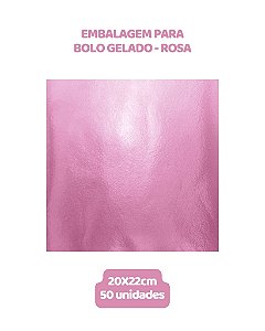 EMBALAGEM PARA BOLO GELADO 20X22cm ROSA - CROMUS