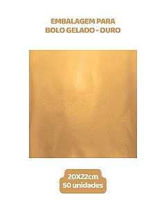 EMBALAGEM PARA BOLO GELADO 20X22cm OURO - CROMUS