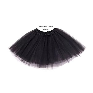 SAIA DE TULE LISA PRETO - HALLOWEEN