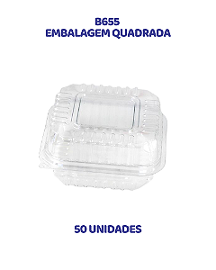 EMBALAGEM QUADRADA ARTICULADA C/50UN 300ML (B655) - BWB