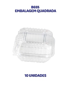 EMBALAGEM QUADRADA ARTICULADA C/10UN 300ML (B655) - BWB