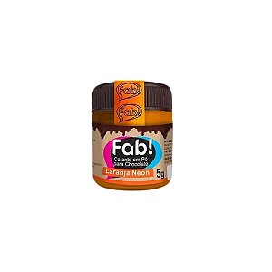 CORANTE EM PÓ PARA CHOCOLATE 5g LARANJA NEON - FAB