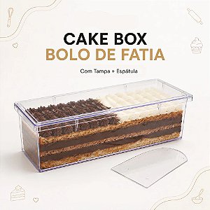 Cake Box Para Bolo Fatia Com Tampa E Espátula