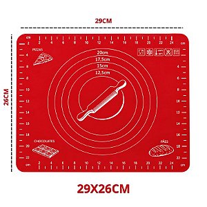 TAPETE DE SILICONE MULTIUSO VERMELHO 29X26CM - PRIME CHEF