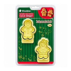KIT CORTADORES COM CARIMBOS CASAL GINGER C/4 PEÇAS - BLUESTAR