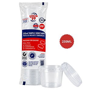 KIT POTE REDONDO COM TAMPA 250ML C/25 - ULTRA