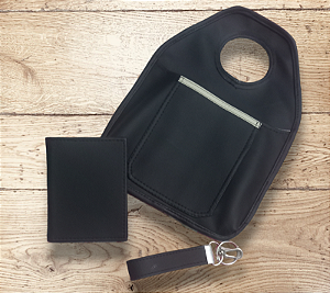 Kit para carro: lixeira, carteira e chaveiro