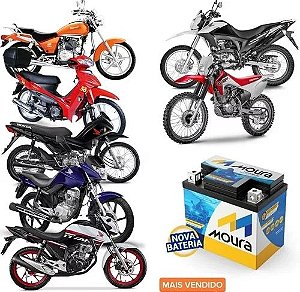 Bateria Moura Titan Fan Biz Bros Fazer 125 150 160 Mix Flex
