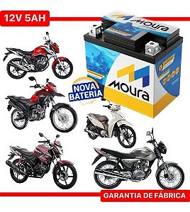 Bateria Moura Titan Fan Biz Bros Fazer 125 150 160 Flex Xre