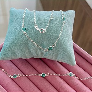 Pulseira em prata com pedras em Zirconia