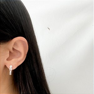 Brinco Pérola com zircônia