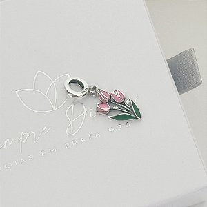 Berloque tulipa rosa
