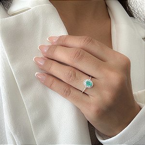 Anel  verde Aqua