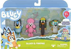 Bluey E Amigos 4 Figuras Articuladas De 7cm - Disney