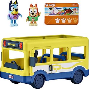 Ônibus Bluey Disney - Bluey Bus conjunto com 2 Figuras